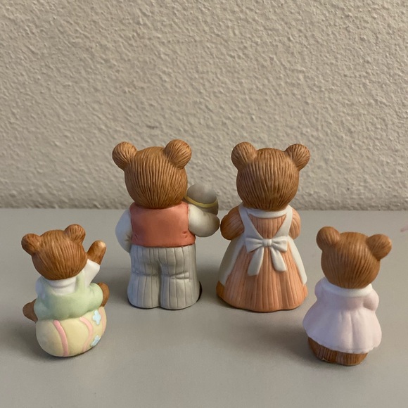Homco Easter Bears Figurines #1430 family of 4 - Picture 2 of 8